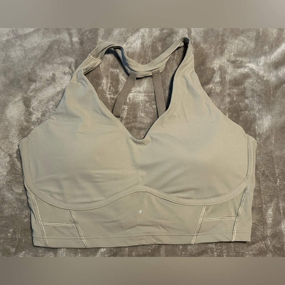 Gymshark, WHITNEY LONGLINE BRA, XL, Cement Brown